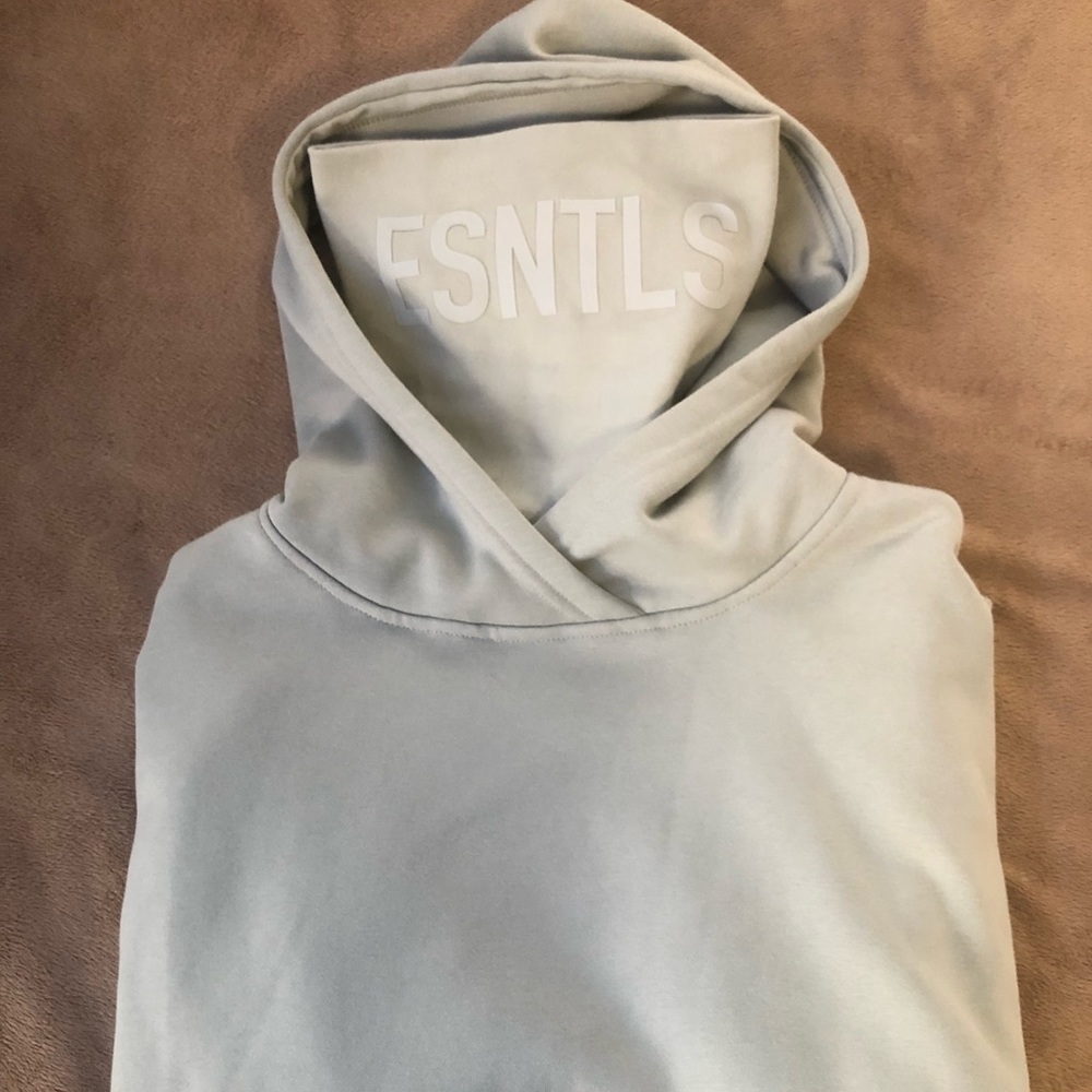 ESNTLS Oversized Hoodie with Mask - Green Grey